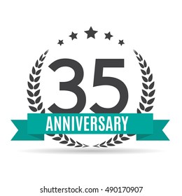 Template Logo 35 Years Anniversary Vector Illustration EPS10