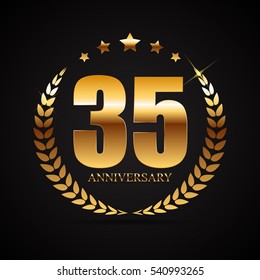 Template Logo 35 Years Anniversary Vector Illustration EPS10