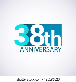 Template Logo 38th anniversary. Blue colored.