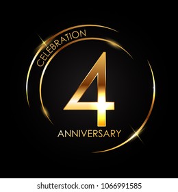 Template Logo 4 Years Anniversary Vector Illustration EPS10