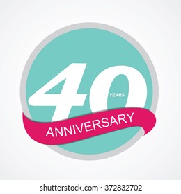 Template Logo 40 Anniversary Vector Illustration EPS10