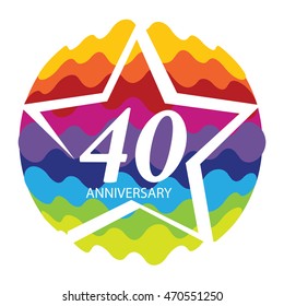 Template Logo 40 Anniversary Vector Illustration EPS10