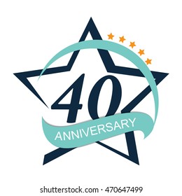 Template Logo 40 Anniversary Vector Illustration EPS10
