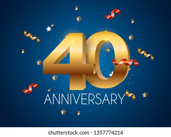 Template Logo 40 Years Anniversary Vector Illustration EPS10