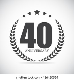 Template Logo 40 Years Anniversary Vector Illustration EPS10