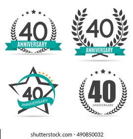 Template Logo 40 Years Anniversary Vector Illustration EPS10