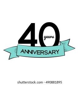 Template Logo 40 Years Anniversary Vector Illustration EPS10