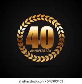 Template Logo 40 Years Anniversary Vector Illustration EPS10