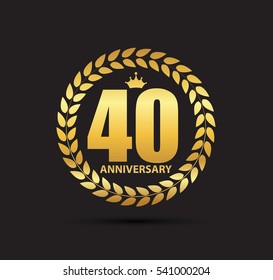 Template Logo 40 Years Anniversary Vector Illustration EPS10
