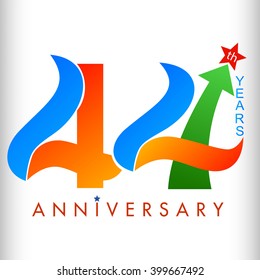 Template logo 44th anniversary, vector illustrator