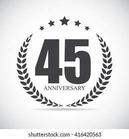 Template Logo 45 Years Anniversary Vector Illustration EPS10