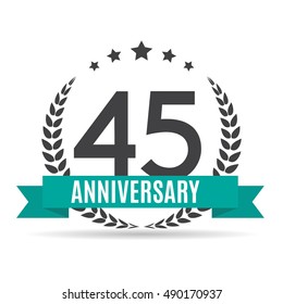 Template Logo 45 Years Anniversary Vector Stock Vector (Royalty Free ...