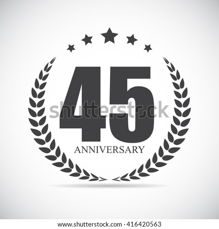 Template Logo 45 Years Anniversary Vector Illustration EPS10