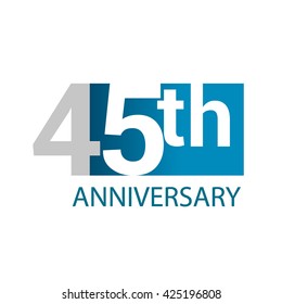 Template Logo 45th anniversary. Blue colored.