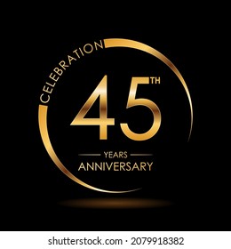 Logo de plantilla 45º aniversario, Ilustración del vector del logotipo, EPS 10