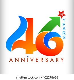 Template logo 46th anniversary, colors number years
