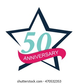 Template Logo 50 Anniversary Vector Illustration EPS10