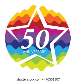 Template Logo 50 Anniversary Vector Illustration EPS10