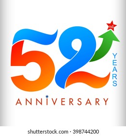 Template logo 52th anniversary, vector illustrator
