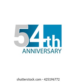Template Logo 54th anniversary. Blue colored.