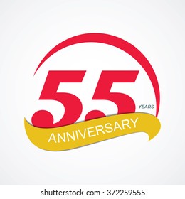 Template Logo 55 Anniversary Vector Illustration EPS10