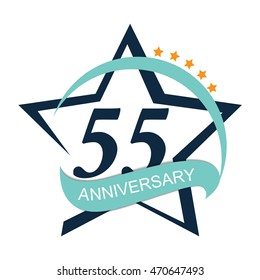 Template Logo 55 Anniversary Vector Illustration EPS10