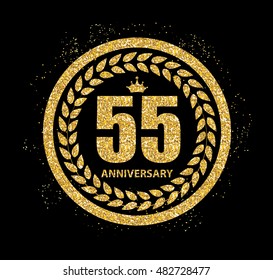 Template Logo 55 Years Anniversary Vector Illustration EPS10