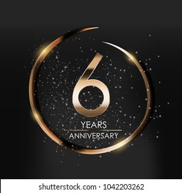 Template Logo 6 Years Anniversary Vector Illustration EPS10