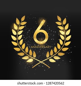Template Logo 6 Years Anniversary Vector Illustration EPS10