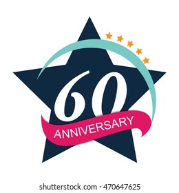 Template Logo 60 Anniversary Vector Illustration EPS10