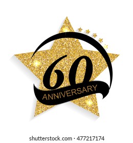Template Logo 60 Anniversary Vector Illustration EPS10