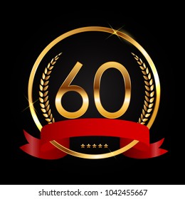 Template Logo 60 Years Anniversary Vector Illustration EPS10