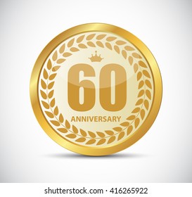 Template Logo 60 Years Anniversary Vector Illustration EPS10