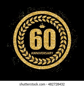 Template Logo 60 Years Anniversary Vector Illustration EPS10