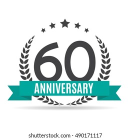 Template Logo 60 Years Anniversary Vector Illustration EPS10
