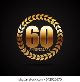 Template Logo 60 Years Anniversary Vector Illustration EPS10