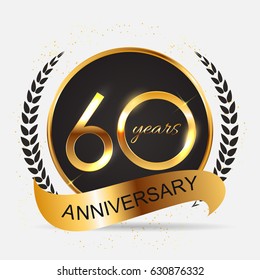 Template Logo 60 Years Anniversary Vector Illustration EPS10
