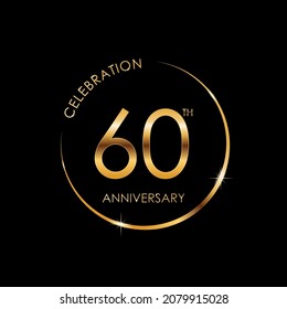 Logo de plantilla 60º aniversario, Ilustración del vector del logotipo, EPS 10