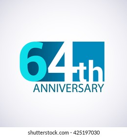 Template Logo 64th anniversary. Blue colored.