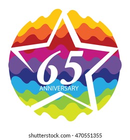 Template Logo 65 Anniversary Vector Illustration EPS10