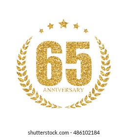 Template Logo 65 Years Anniversary Vector Illustration EPS10
