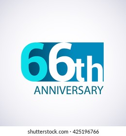 Template Logo 66th anniversary. Blue colored.