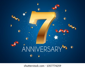 Template Logo 7 Years Anniversary Vector Illustration EPS10