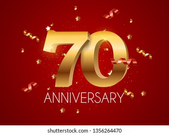 Template Logo 70 Years Anniversary Vector Illustration EPS10