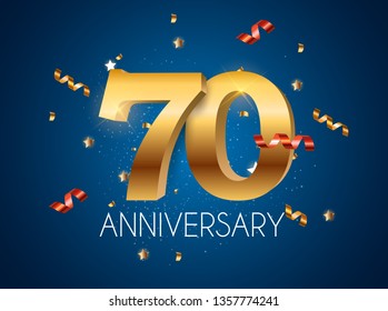 Template Logo 70 Years Anniversary Vector Illustration EPS10