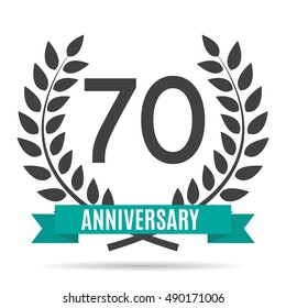 Template Logo 70 Years Anniversary Vector Illustration EPS10