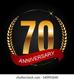 Template Logo 70 Years Anniversary Vector Illustration EPS10