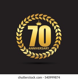 Template Logo 70 Years Anniversary Vector Illustration EPS10