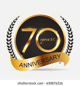 Template Logo 70 Years Anniversary Vector Illustration EPS10

