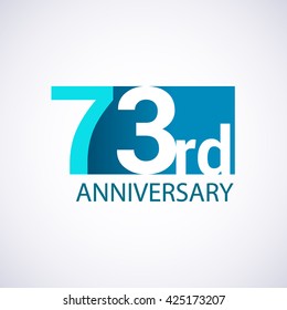 Template Logo 73rd anniversary blue colored vector design for birthday celebration.